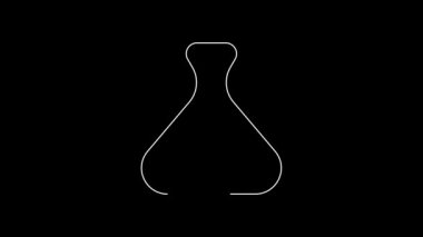 White line Dumpling icon isolated on black background. Traditional chinese dish. 4K Video motion graphic animation.