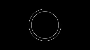 White line Chinese Yuan currency symbol icon isolated on black background. Coin money. Banking currency sign. Cash symbol. 4K Video motion graphic animation.