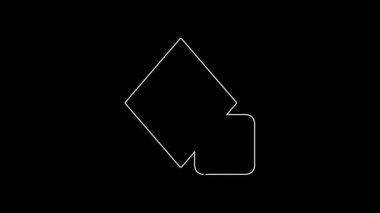 Siyah arkaplanda beyaz çizgi oyun zar simgesi izole. Kumarhane kumarı. 4K Video hareketli grafik canlandırması.