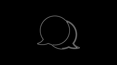 Beyaz çizgi fotoğraf makinesi simgesi siyah arkaplanda izole edildi. Foto kamera. Dijital fotoğrafçılık. 4K Video hareketli grafik canlandırması.