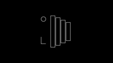 Beyaz çizgi fotoğraf makinesi simgesi siyah arkaplanda izole edildi. Foto kamera. Dijital fotoğrafçılık. 4K Video hareketli grafik canlandırması.