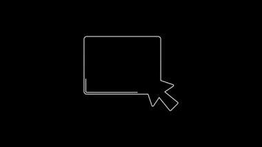 White line Photo retouching icon isolated on black background. Photographer, photography, retouch icon. 4K Video motion graphic animation.