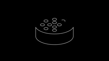 White line Water sensor icon isolated on black background. 4K Video motion graphic animation.
