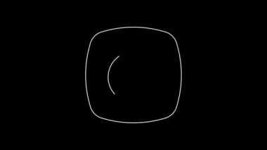 Beyaz çizgi Akıllı ev simgesi siyah arkaplanda izole edildi. Uzaktan kumanda. 4K Video hareketli grafik canlandırması.