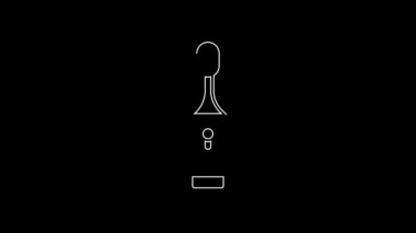 White line Electric toothbrush icon isolated on black background. 4K Video motion graphic animation.