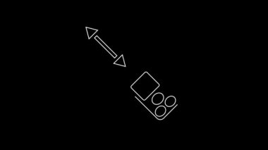 White line Laser distance measurer icon isolated on black background. Laser distance meter measurement equipment. 4K Video motion graphic animation.