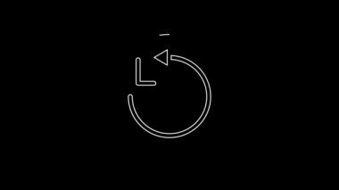 White line Radius icon isolated on black background. 4K Video motion graphic animation.