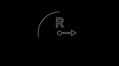 White line Radius icon isolated on black background. 4K Video motion graphic animation.