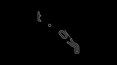 Siyah arka planda beyaz çizgi elektrikli saç kırpıcı ya da traş ikonu var. Berber dükkanı sembolü. 4K Video hareketli grafik canlandırması.