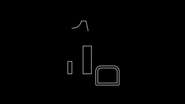 Beyaz çizgi traş köpüğü simgesi siyah arkaplanda izole edilmiş. Tıraş köpüğü. 4K Video hareketli grafik canlandırması.