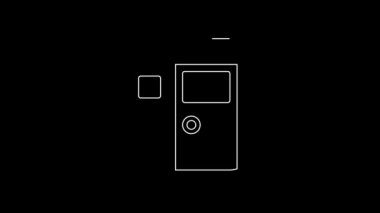 White line School classroom icon isolated on black background. Back to school concept. 4K Video motion graphic animation.