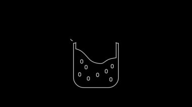 White line Jam jar icon isolated on black background. 4K Video motion graphic animation.