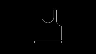 Siyah arkaplanda beyaz çizgili kolsuz tişört simgesi var. 4K Video hareketli grafik canlandırması.