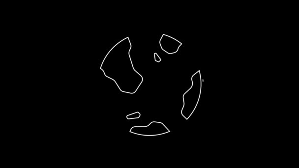 Значок Земной Шар Белой Линии Изолирован Черном Фоне Знак Мира — стоковое видео