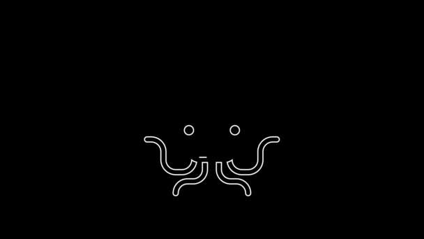 Символ Осьминога Выделен Черном Фоне Видеографическая Анимация — стоковое видео