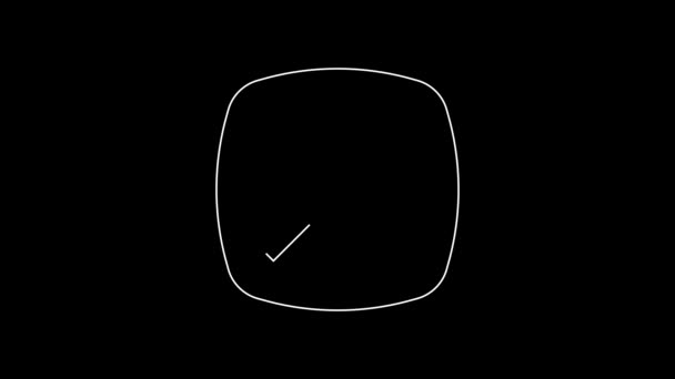 Символ Компенсации Белую Линию Выделен Черном Фоне Видеографическая Анимация — стоковое видео