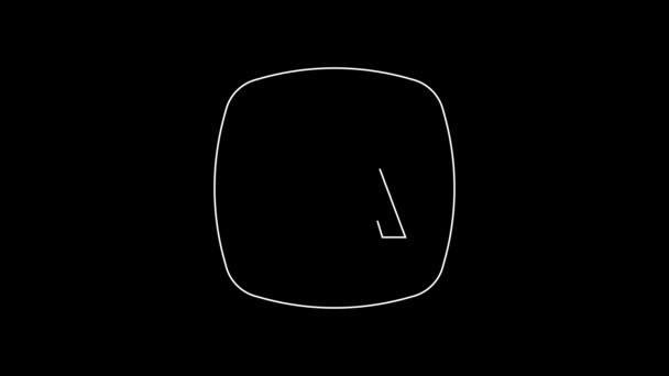 White Line Auto Flash Icon Isolated Black Background Automatic Flash — 비디오