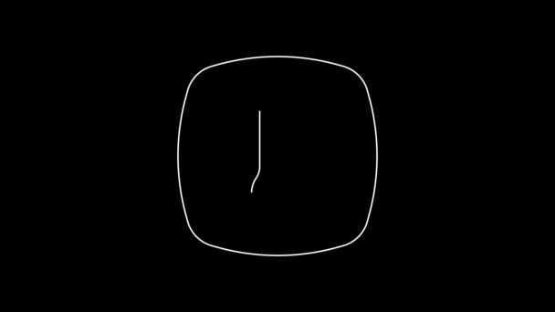 White Line Thermostat Icon Isolated Black Background Temperature Control Video — Vídeos de Stock