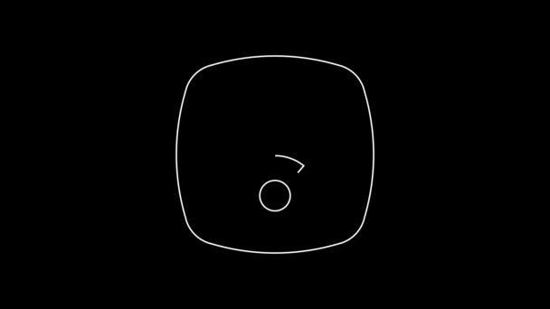 Bílá Čára Bezdrátové Internetové Sítě Symbol Ikona Izolované Černém Pozadí — Stock video