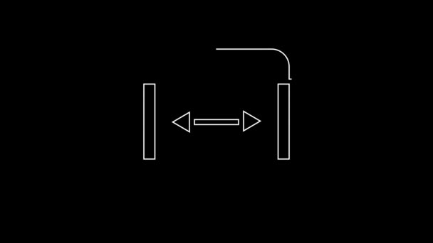 White Line Area Measurement Icon Isolated Black Background Video Motion — Stock video