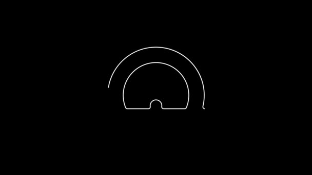 Біла Лінія Проектор Сітка Вимірювання Градусів Ізольовані Чорному Тлі Вимірювач — стокове відео
