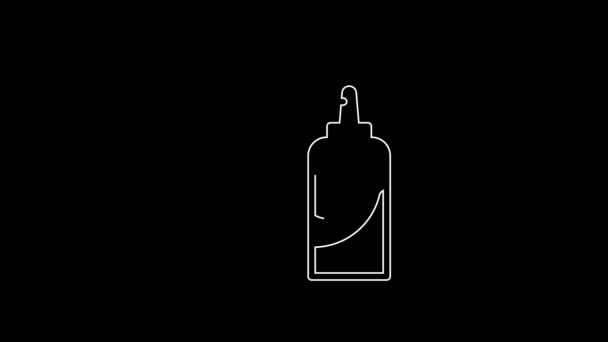 White Line Spray Can Hairspray Deodorant Antiperspirant Icon Isolated Black — Wideo stockowe