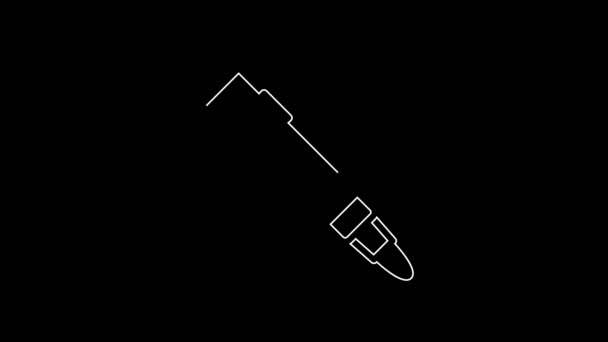 白線黒の背景にマークペンのアイコンを隔離 4Kビデオモーショングラフィックアニメーション — ストック動画