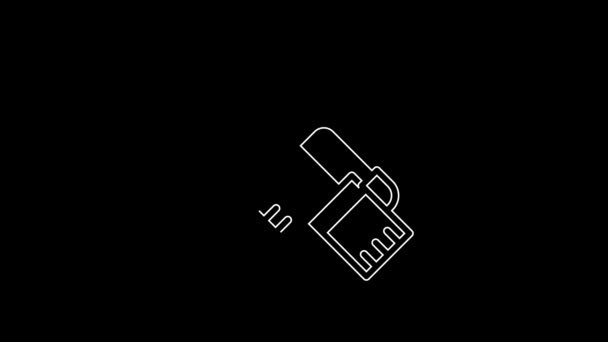 Иконка Зимнего Шарфа Выделена Черном Фоне Видеографическая Анимация — стоковое видео