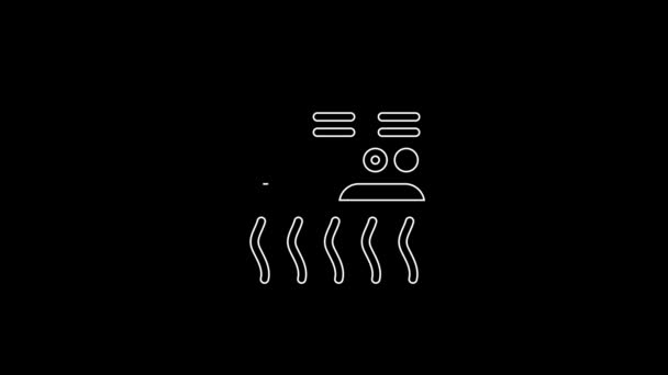 Witte Lijn Airconditioner Pictogram Geïsoleerd Zwarte Achtergrond Splitsysteem Airconditioning Koel — Stockvideo