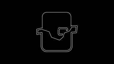 Siyah arkaplanda beyaz çizgi çikolata simgesi var. 4K Video hareketli grafik canlandırması.