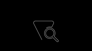 White line Grapes icon isolated on black background. Selection of grapes. 4K Video motion graphic animation.