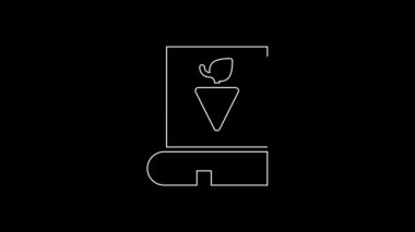 White line Book about grapes icon isolated on black background. 4K Video motion graphic animation.