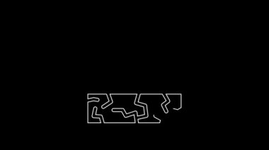 Beyaz çizgi kuraklık simgesi siyah arkaplanda izole edildi. 4K Video hareketli grafik canlandırması.