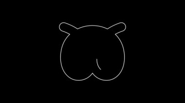 Siyah arkaplanda beyaz çizgi simgesi var. Alman konforlu yemek hamur işi. Oktoberfest festivali. 4K Video hareketli grafik canlandırması.