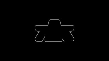 White line Brush for cleaning icon isolated on black background. Cleaning service concept. 4K Video motion graphic animation.