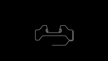 Beyaz çizgi ıslak mendil simgesi siyah arkaplanda izole edildi. 4K Video hareketli grafik canlandırması.