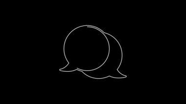 Beyaz çizgi şerifi Hexagram simgesi siyah arka planda izole edildi. Polis rozeti ikonu. 4K Video hareketli grafik canlandırması.