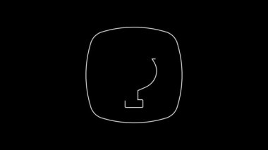 White line Psychology icon isolated on black background. Psi symbol. Mental health concept, psychoanalysis analysis and psychotherapy. 4K Video motion graphic animation.