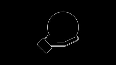 White line Psychology icon isolated on black background. Psi symbol. Mental health concept, psychoanalysis analysis and psychotherapy. 4K Video motion graphic animation.