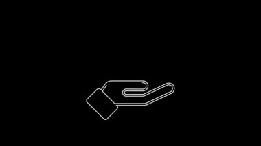 Kırık kalp ya da boşanma simgesi siyah arka planda izole edilmiş. Aşk sembolü. Sevgililer Günü. 4K Video hareketli grafik canlandırması.