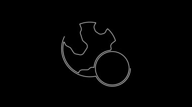 White line Psychology icon isolated on black background. Psi symbol. Mental health concept, psychoanalysis analysis and psychotherapy. 4K Video motion graphic animation.