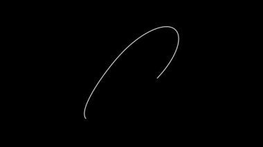 White line Longboard or skateboard cruiser icon isolated on black background. Extreme sport. Sport equipment. 4K Video motion graphic animation.