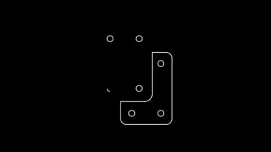 White line Knee pads icon isolated on black background. Extreme sport. Skateboarding, bicycle, roller skating protective gear. 4K Video motion graphic animation.