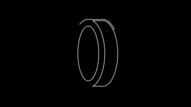 White line Skateboard ball bearing icon isolated on black background. 4K Video motion graphic animation.