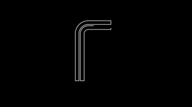 White line Tool allen keys icon isolated on black background. 4K Video motion graphic animation.