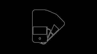 White line Color palette guide icon isolated on black background. 4K Video motion graphic animation.