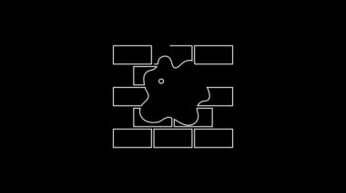 White line Painting the house icon isolated on black background. 4K Video motion graphic animation.