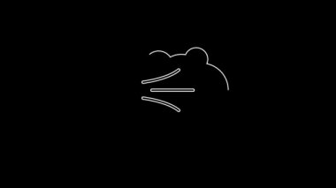 White line Paint spray icon isolated on black background. 4K Video motion graphic animation.