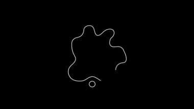White line Paint spray icon isolated on black background. 4K Video motion graphic animation.
