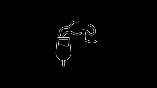 White Line Sommelier Icon Isolated Black Background Wine Tasting Degustation — Video